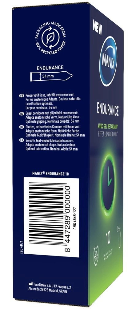 Manix Endurance 10 szt. prezerwatywy z systemem opoźniającym 53 mm