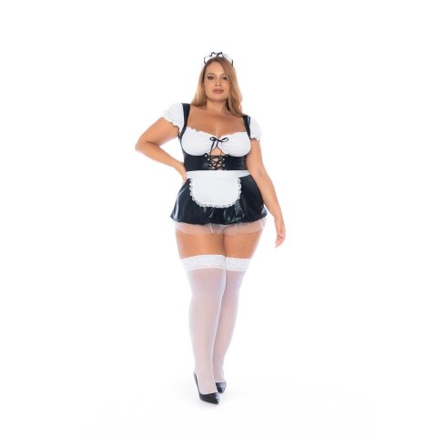 Mapale Kostium Pokojowki Mini Sukienka 1/2X Czarny/Biały