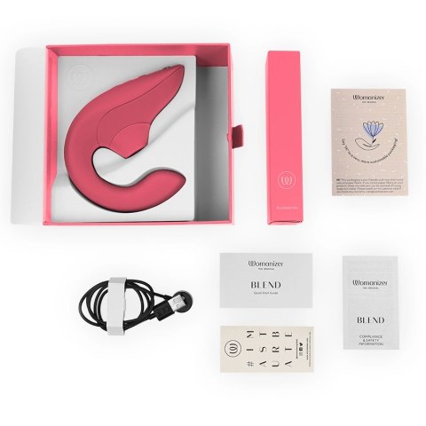 Womanizer Blend Rabbit Vibrant Rose - Wibrator z technologią powietrzną, IPX7