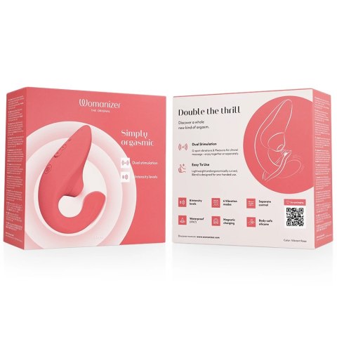 Womanizer Blend Rabbit Vibrant Rose - Wibrator z technologią powietrzną, IPX7
