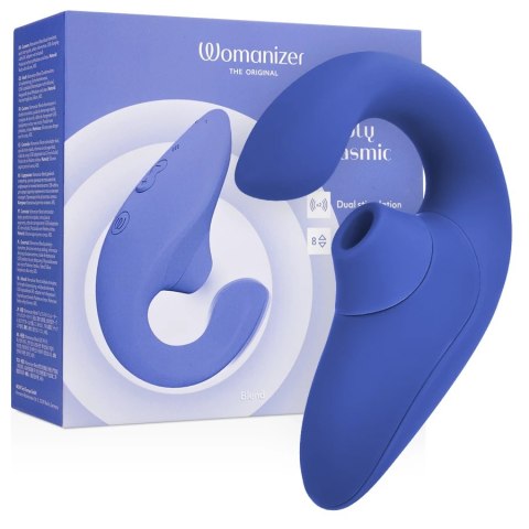 Womanizer Blend Rabbit - niebieski stymulator z podwojnym systemem masażu
