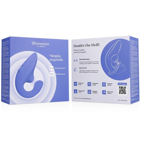Womanizer Blend Rabbit - niebieski stymulator z podwojnym systemem masażu