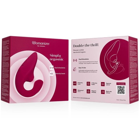 Womanizer Blend Rabbit - stymulator powietrzny i wibracyjny, żywy roż