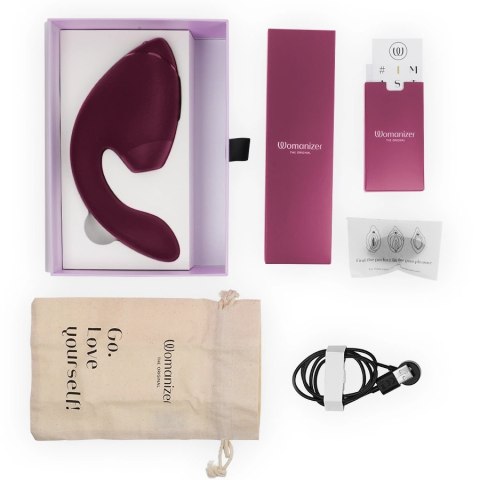 Womanizer Duo Next Intymna Maszyna 3D Air, podwojna, ciemnorożowa