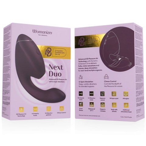 Womanizer Duo Next anatomiczny system powietrzny z wibracjami fioletowy