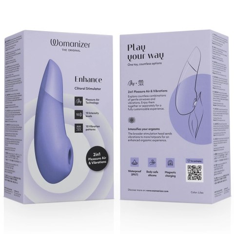 Womanizer Enhance Lilac - stymulator 2w1 z technologią Pleasure Air, liliowy