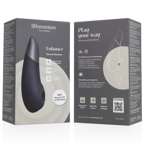 Womanizer Enhance czarny - stymulator 2w1 z technologią powietrzną i wibracjami