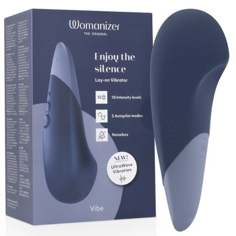 Womanizer Vibe Lay-On - cichy model wibrujący, ciemnoniebieski, IPX7