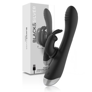 BLACK&SILVER Adam Czarny - Intymny masażer silikonowy z podwojnym silnikiem