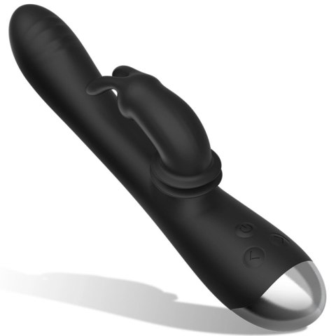 BLACK&SILVER Adam Czarny - Intymny masażer silikonowy z podwojnym silnikiem