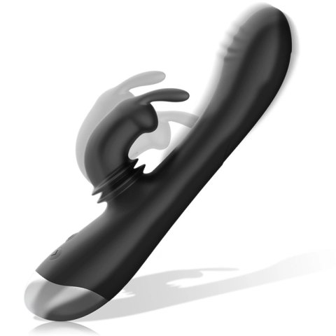 BLACK&SILVER Adam Czarny - Intymny masażer silikonowy z podwojnym silnikiem