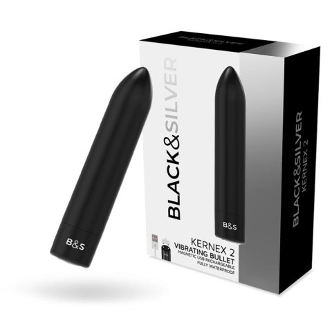 BLACK&SILVER Kernex 2 Czarny Metaliczny Wibrujący Pocisk Magnetyczny