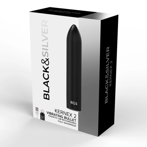 BLACK&SILVER Kernex 2 Czarny Metaliczny Wibrujący Pocisk Magnetyczny