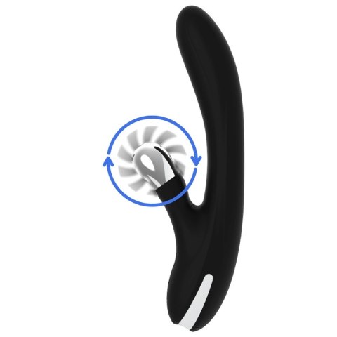 Black & Silver Johnny Vibe Bunny - silikonowy model z wibracjami USB 24 cm