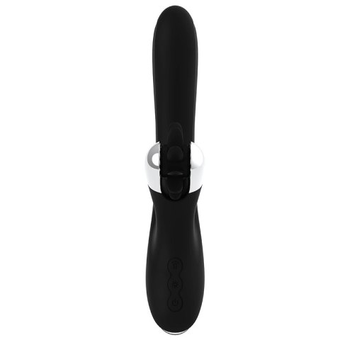 Black & Silver Johnny Vibe Bunny - silikonowy model z wibracjami USB 24 cm