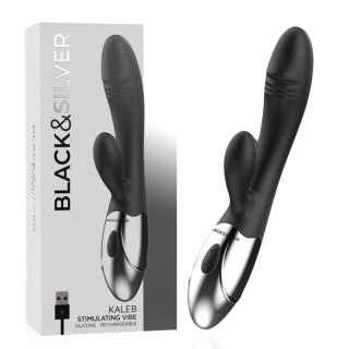 Black & Silver Kaleb Vibe dwusilnikowy model silikonowy 20 cm USB