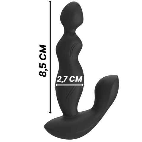 Black&Silver Cora - silikonowy wibrujący korek z pilotem, unisex, IPX6