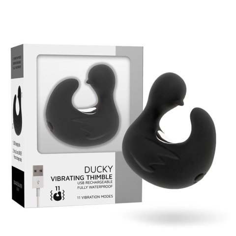Black&Silver DuckyMania - silikonowa ładowalna miniaturowa maszyna intymna