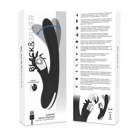 Black&Silver Grimm Wave - silikonowy model z funkcją fali i ładowaniem USB