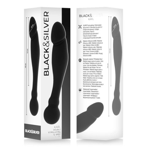 Black&Silver Karl 18 cm - silikonowy stymulator anatomiczny do punktu G, czarny