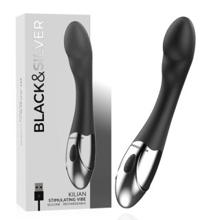 Black&Silver Kilian Model Wibrujący USB, silikon, wodoodporny 20cm