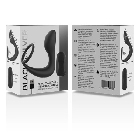 Black&Silver Model BS9229 Masażer zdalny silikonowy czarny średni