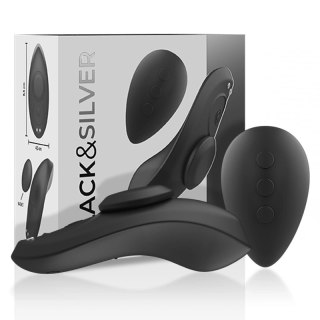 Black&Silver Panty Model - Silikonowe Majtki Wibrujące z Pilotem, Czarny