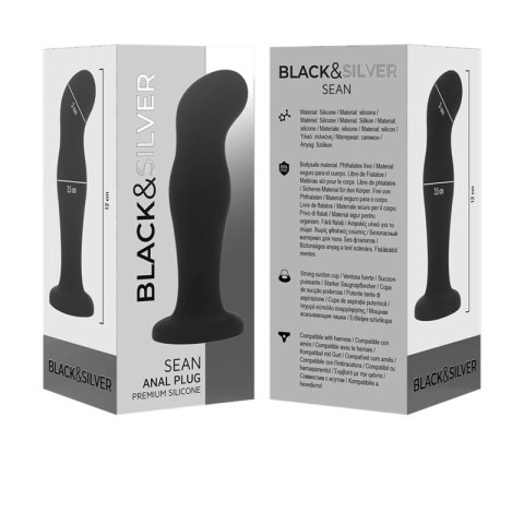 Black&Silver Sean Czarny Korek Anatomiczny Silikonowy Premium