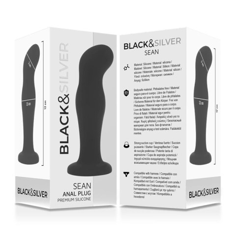 Black&Silver Sean Czarny Korek Anatomiczny Silikonowy Premium