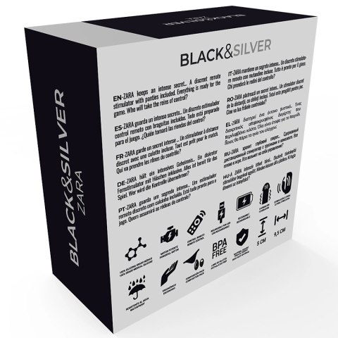 Black&Silver Zara - Masażer zdalny z 10 trybami + majtki uniwersalne