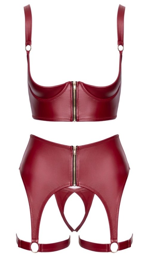 Cottelli LINGERIE komplet z otwartym biustonoszem, bordowy 85B/L