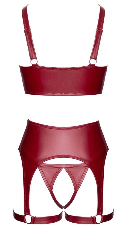 Cottelli LINGERIE komplet z otwartym biustonoszem, bordowy 85B/L