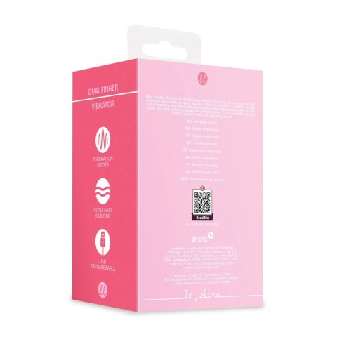 Loveline Dual Finger Vibrator Pink - Kompaktowy model wodoodporny