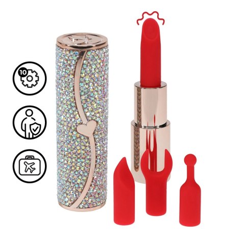 Loveline Sparkle Lipstick Vibrator Iridescent - Stylowy model z 4 nakładkami