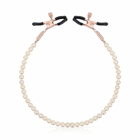 Rosy Gold Pearls - Regulowane klamry z dekoracyjnym łańcuszkiem