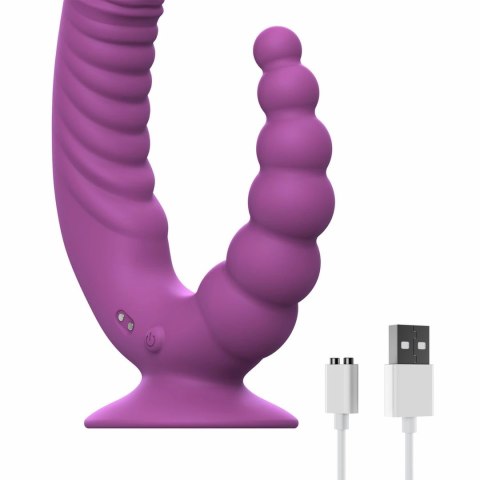 Teazers Double Vibrator Fioletowy z Przyssawką i Pilotem Bezprzewodowym