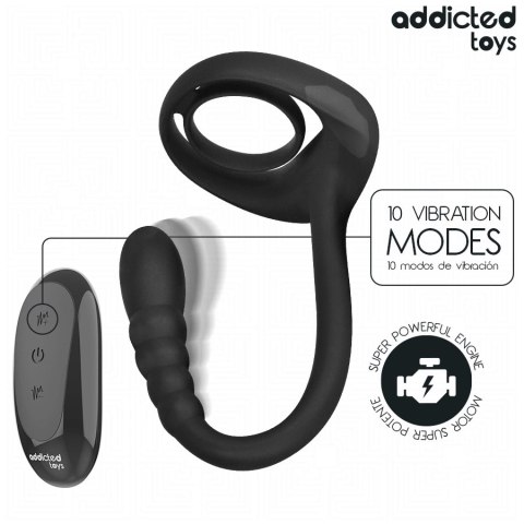 Addicted Toys P-Spot Pierścień Wibracyjny z Pilotem, Silikon Medyczny