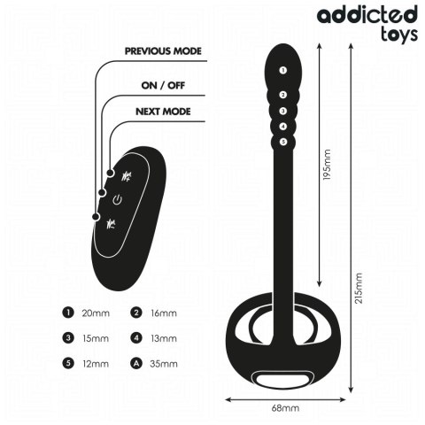 Addicted Toys P-Spot Pierścień Wibracyjny z Pilotem, Silikon Medyczny
