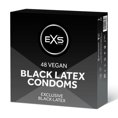 EXS Black Latex 48 szt. Prezerwatywy anatom. czarne, lateksowe