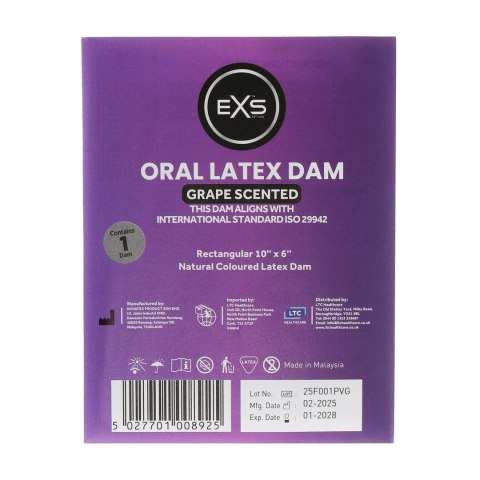 EXS Grape Oral Dam - Arkusz lateksowy o smaku winogronowym 1 szt.