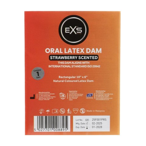 EXS Oral Dam Strawberry - Bariera Lateksowa o Smaku Truskawkowym 1 szt.