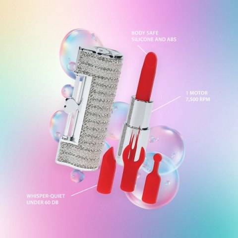 Loveline Angel Mini Wibrator w Etui 4 Końcowki Transparentny