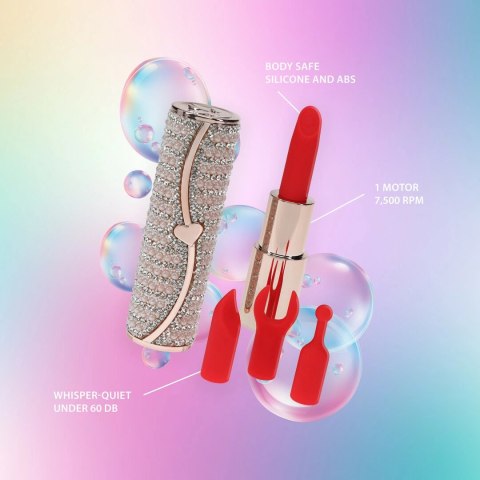 Loveline Candy Pink - Wibrujący gadżet intymny 4w1 w kształcie szminki