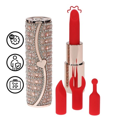 Loveline Shots Tiffany model Lipstick Pink - urządzenie wielofunkcyjne z 4 końcowkami