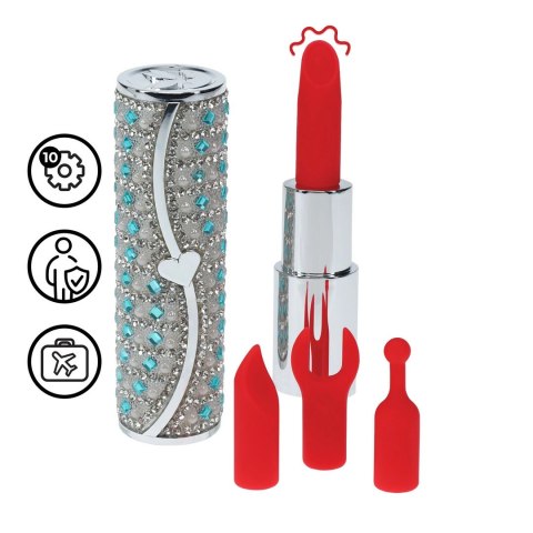 Loveline Tiffany Model Blue - Kompaktowy masażer z 4 nakładkami
