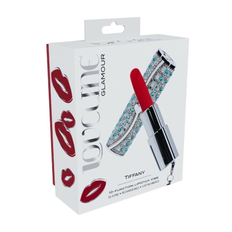 Loveline Tiffany Model Blue - Kompaktowy masażer z 4 nakładkami
