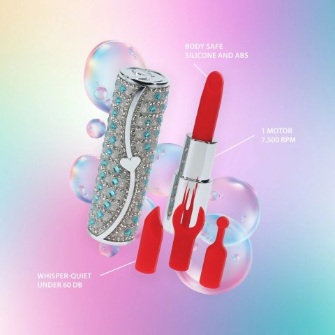 Loveline Tiffany Model Blue - Kompaktowy masażer z 4 nakładkami