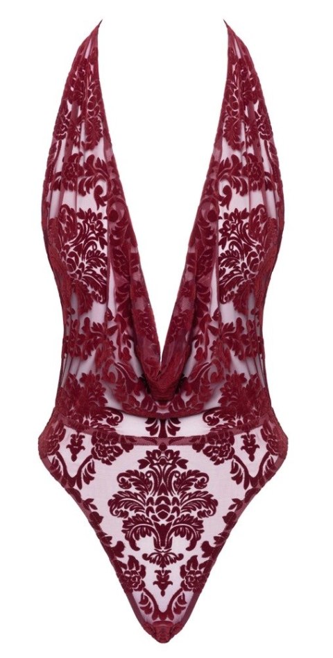 Noir Handmade Body Kink Royal czerwień welurowy wzor S