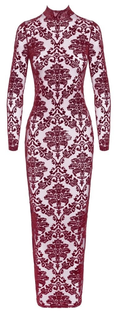 Noir Handmade Kink Royal Sukienka Długa Bordowa, Rozmiar M