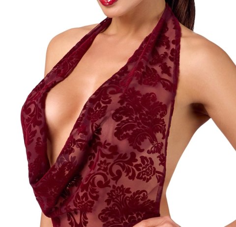 Noir Handmade Kink Royal Sukienka Mini Bordowa Transparentna XL